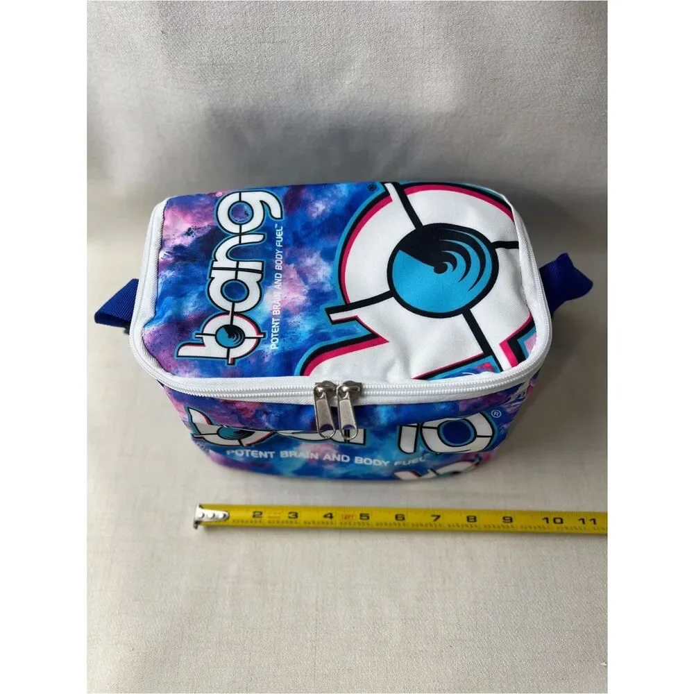 Bang Energy Galaxy Print Insulated Lunch Bag Cooler Blue Pink